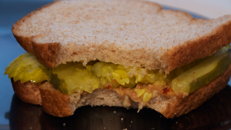 Illustration for article titled Peanut Butter and Pickle Sandwich: The Snacktaku Review